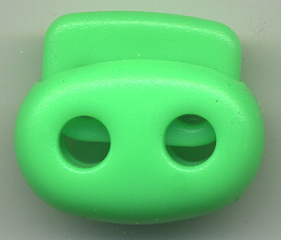 <font color="red">IN STOCK</font><br>3/4" x 1" Oval Double Plastic Cord Lock-Fluorescent Green