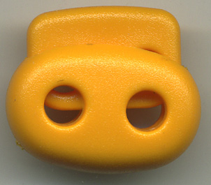 <font color="red">IN STOCK</font><br>3/4" x 1" Oval Double Plastic Cord Lock-Golden Yellow