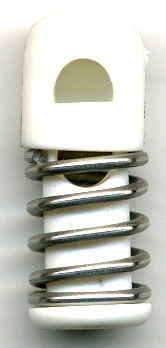 <font color="red">IN STOCK</font><br>1" Battalion Single Hole Cord Lock-White/Steel Spring