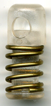 <font color="red">IN STOCK</font><br>1" Battalion Single Hole Cord Lock-Clear/Brass Spring