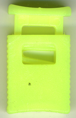 <font color="red">IN STOCK</font><br>3/4" x 1+1/4" Flat Cord Lock<br>Neon Yellow<br>(For flat cords up to 3/8" width)