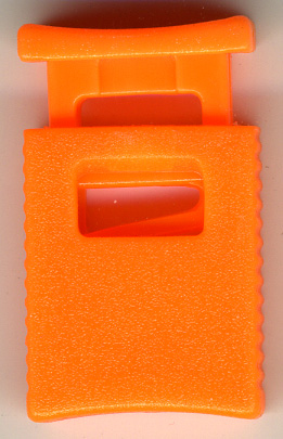 <font color="red">IN STOCK</font><br>3/4" x 1+1/4" Flat Cord Lock<br>Neon Orange<br>(For flat cords up to 3/8" width)
