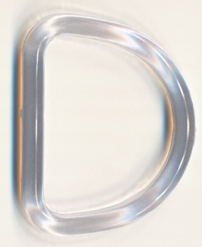 <font color="red">IN STOCK</font><br>7/8" Plastic D Ring-Crystal Clear
