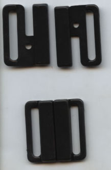 1" Interlock Closure Buckel (2-Pc)-Black