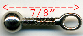 3/4" Loop/Ball Charm-Nickel