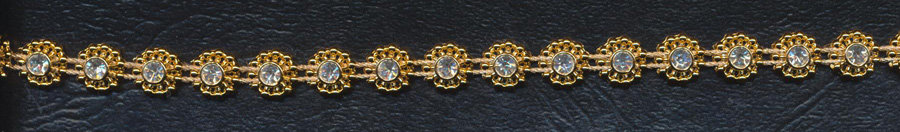 <font color="red">IN STOCK</font><br>3/8" Daisy Band-Gold Band/Crystal Stone