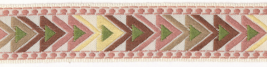 <font color="red">IN STOCK</font><br>1" Southwest Arrowhead Jacquard Ribbon-Natural/Rust