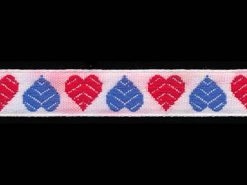 <font color="red">IN STOCK</font><br>9/16" Vintage Cotton Ribbon-White/Red/Blue