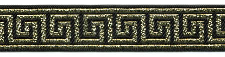 <font color="red">IN STOCK</font><br>5/8" Classic Greek Key-Black Gold