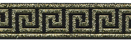 <font color="red">IN STOCK</font><br>7/8" Classic Greek Key-Black Gold