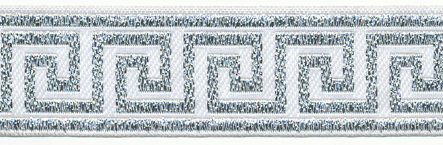 <font color="red">IN STOCK</font><br>7/8" Classic Greek Key-White Silver