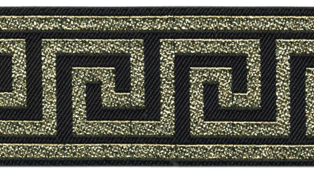 <font color="red">IN STOCK</font><br>1+1/2" Classic Greek Key-Black Gold