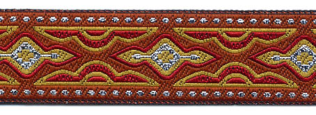 <font color="red">IN STOCK</font><br>1" Navajo Pattern-Red Gold Silver