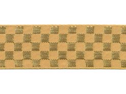 <font color="red">IN STOCK</font><br>1" Metallic Checks Pattern-Amber Gold