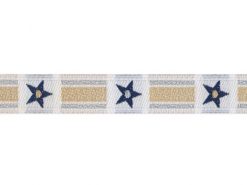 <font color="red">IN STOCK</font><br>1/2" Metallic Stars And Bars-White Navy Gold Silver