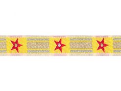 <font color="red">IN STOCK</font><br>1/2" Metallic Stars And Bars-Yellow Red Gold Silver