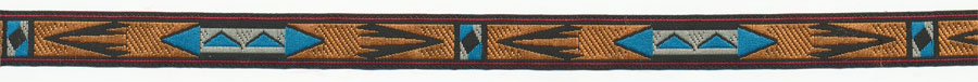 <font color="red">IN STOCK</font><br>1/2" Apache Pattern Jacquard Ribbon-Rust/Turquoise/Ivory/Wine
