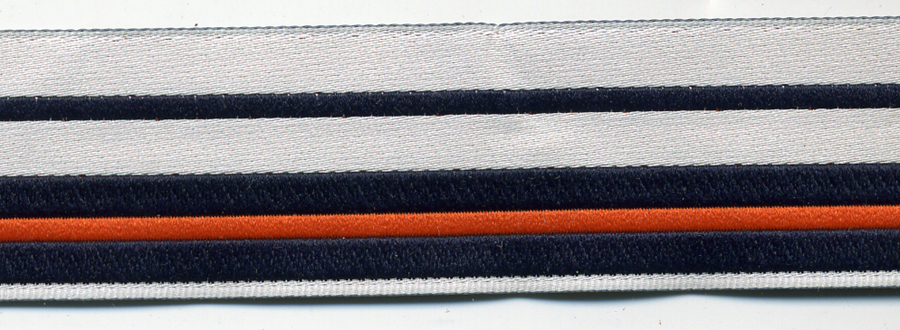 <font color="red">IN STOCK</font><br>1" Euro Racing Stripes-Silver/Navy/Orange