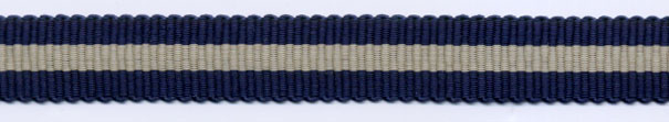 <font color="red">IN STOCK</font><br>3/8" Acetate Woven Edge Tri Stripe Grosgrain Ribbon-Navy/Beige/Navy