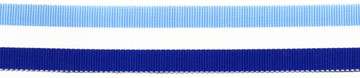 <font color="red">IN STOCK</font><br>3/8" Acetate Woven Edge Tri Stripe Grosgrain Ribbon-Blue/White/Royal