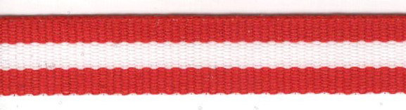 <font color="red">IN STOCK</font><br>3/8" Poly Grosgrain Tri Stripe-Red/White/Red