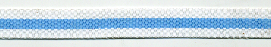 <font color="red">IN STOCK</font><br>3/8" Poly Grosgrain Tri Stripe-White/Blue/White