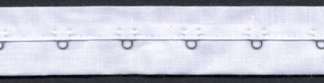 1" Spaced Nickel Eye with Flap On White Tape