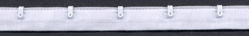 1" Spaced White Enamel Hook On White Tape