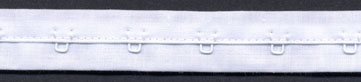 1" Spaced White Enamel Eye with Flap On White Tape