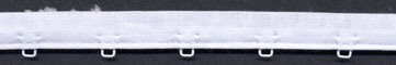 1" Spaced White Enamel Eye On White Tape