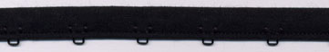 1" Spaced Black Enamel Eye On Black Tape