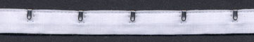 1" Spaced Nickel Hook On White Tape