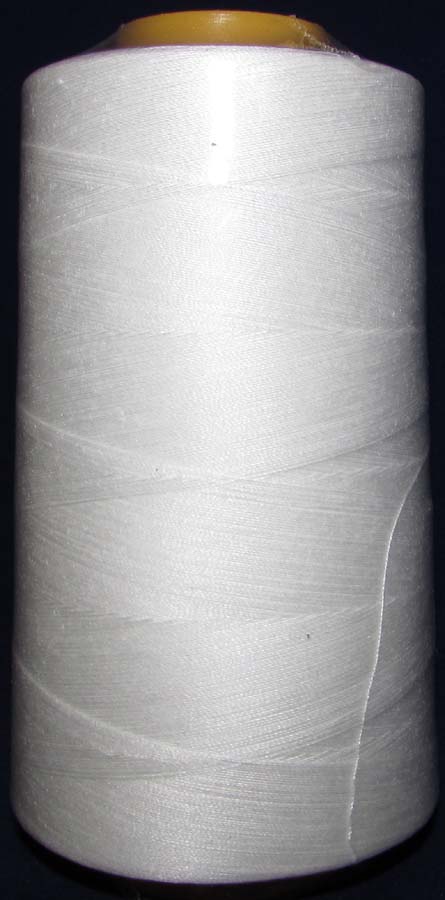 <font color="red">IN STOCK</font><br>100% Spun Poly T27 (130 gram cone) Sewing Thread-White