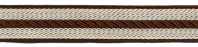 <font color="red">IN STOCK</font><br>1" Poly/Cotton Rail Road Stripe-Coffee/Natural