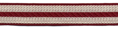<font color="red">IN STOCK</font><br>1" Poly/Cotton Rail Road Stripe-Burgundy/Natural