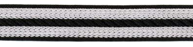 <font color="red">IN STOCK</font><br>1" Poly/Cotton Rail Road Stripe-Black/White