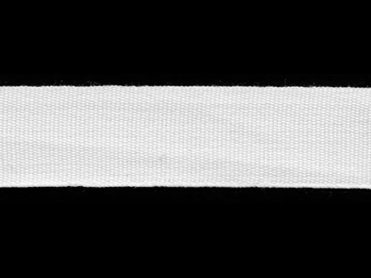 <font color="red">IN STOCK</font><br>3/4" Cotton Stretch Grosgrain-White