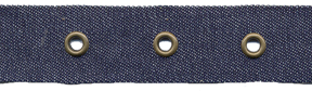 1" Width Tape With 1" Spaced Eyelets<br>Denim Tape, Antique Brass Eyelets
