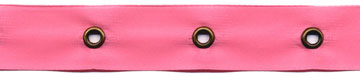 5/8" Width Satin Ribbon With 1.5" Spaced Eyelets<br>Rose Satin Ribbon, Antique Gold Eyelets