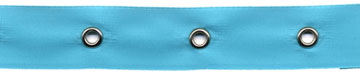 5/8" Width Satin Ribbon With 1.5" Spaced Eyelets<br>Turquoise Satin Ribbon, Nickel Eyelets