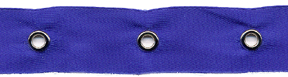 5/8" Width Satin Ribbon With 1.5" Spaced Eyelets<br>Royal Satin Ribbon, Nickel Eyelets