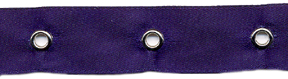 5/8" Width Satin Ribbon With 1.5" Spaced Eyelets<br>Navy Satin Ribbon, Nickel Eyelets