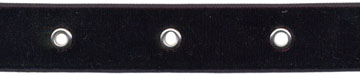 7/8" Width Velvet Ribbon With 1.5" Spaced Eyelets<br>Black Velvet Ribbon, Nickel Eyelets