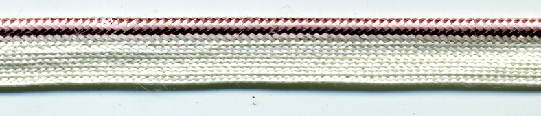 <font color="red">IN STOCK</font><br>3/8" Metallic Cordedge Piping-Pink Edge/White Apron