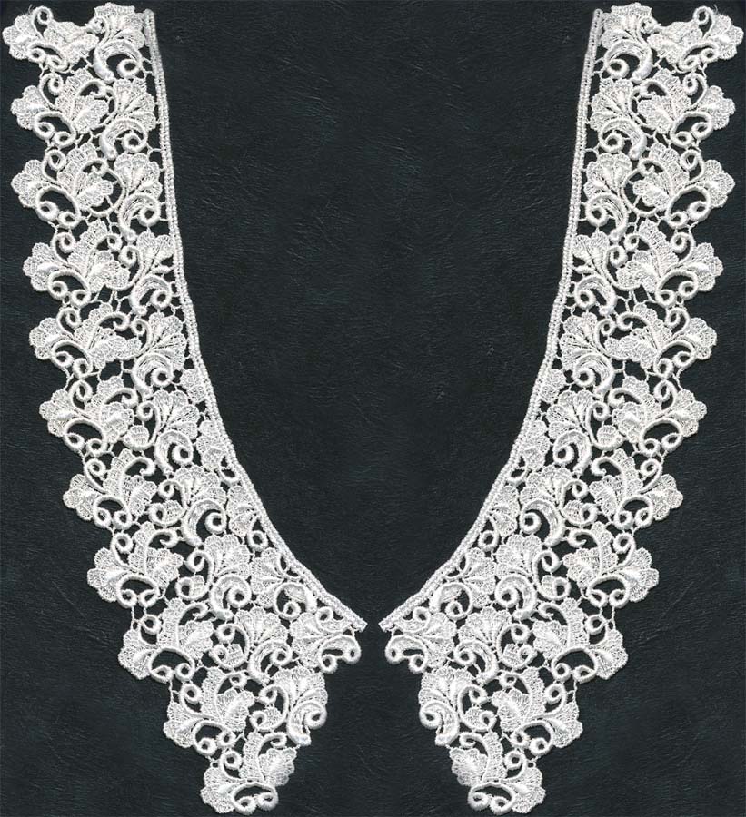 11" Rayon Venise 2-Piece Collar-White