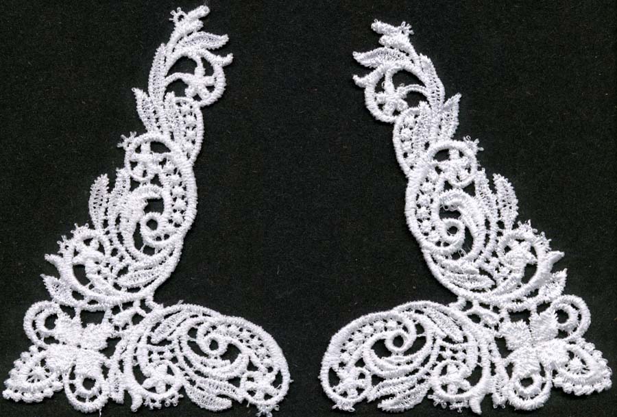 5" x 3.5" Rayon Venise 2-Piece Collar-White