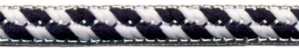 <font color="red">IN STOCK<br>MADE IN USA</font><br>3/16" Metallic/Rayon Gimp Braid-White/Navy/Silver