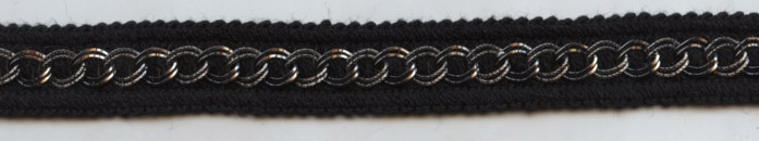 <font color="red">IN STOCK</font><br>7/8" Poly Braid w/ Chain-Black/Antique Silver