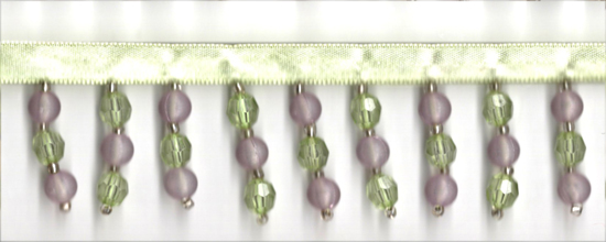 <font color="red">IN STOCK</font><br>1+5/8" Plastic Beaded Fringe-Seafoam/Mint/Pink/Gold