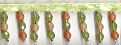 <font color="red">IN STOCK</font><br>1+5/8" Plastic Beaded Fringe-Seafoam/Lemon/Tangerine/Gold
